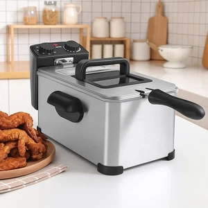 Freidora de cocina eléctrica Hivvago con temporizador y olla de acero inoxidable de 3,2 cuartos - Imagen 1 de 3