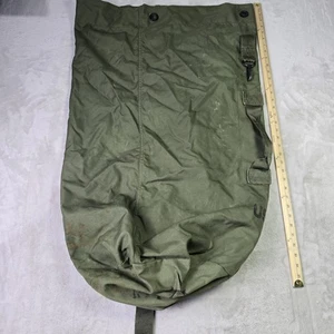 Vintage US Army Military Duffel Bag Large Olive Green Cotton Canvas - Picture 1 of 8