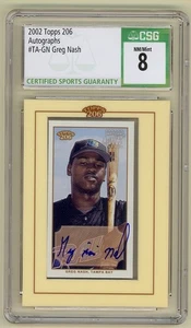 Greg Toe Nash 2002 Topps 206 Autograph TA-GN Tampa Bay CSG 8 Auto 10 RIP (6027) - Bild 1 von 2