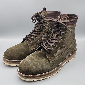Shoe The Bear Size 41 Mens 8 Womens 9 Comrade Suede & Textile Lace-up Boot KHAKI - Picture 1 of 18