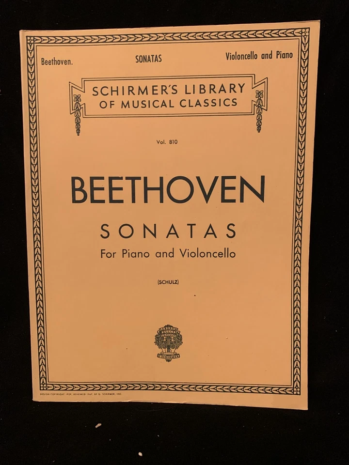 BEETHOVEN Sonatas for Cello & Piano - SCORE & PART - G. SCHIRMER - NEW - Image 1 of 4