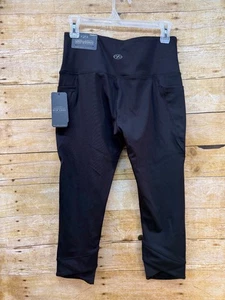 NEW YORK LAUNDRY CAPRI LEGGINGS WOMEN'S MEDIUM YOGA BLACK HIGH RISE πNWT $42π - Picture 1 of 14