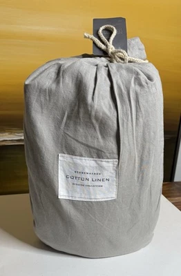 Juego completo de sábanas de lino de algodón lavado a la piedra Restauración Hardware niebla NUEVO $200 Foto 1 de 4