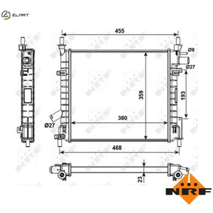 RADIATOR ENGINE COOLING 53989 FOR J4D/J4K/J4M/J4N/J4P/J4S/BAA/A9A/A9B 1.3L 4cyl - Picture 1 of 9