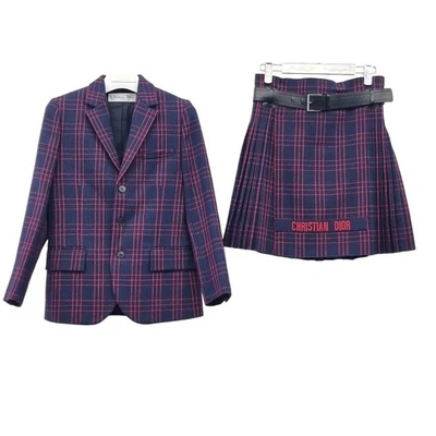Conjunto de falda blazer a cuadros con logotipo Dior DIB031021 130965271 Foto 1 de 4