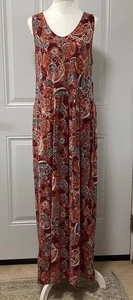 Damen Garnet Hill rot Paisley ärmellos U-Ausschnitt hoch Maxikleid Medium - Bild 1 von 15