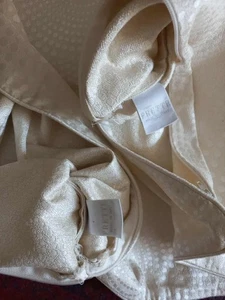 Pair of FRETTE cream gold decorative pillows cushions jacquard cotton  & silk - Picture 1 of 16