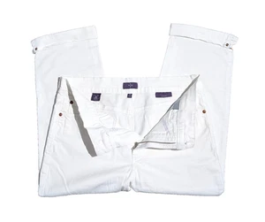 Damen NYDJ Crop Strass Bündchen Jeans weiß Größe 8 - Bild 1 von 13