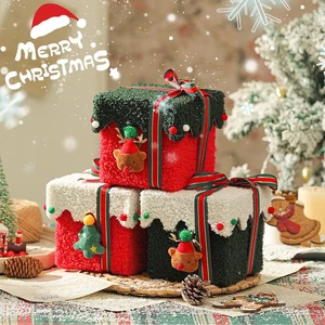 Creative Christmas Apple Gift Box Candy Box in Plush for Christmas Decorations - Foto 1 di 20