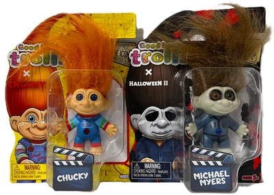 Good Luck Trolls MICHAEL MYERS y CHUCKY Halloween Icono Trolls Conjunto/2 NUEVO Foto 1 de 2