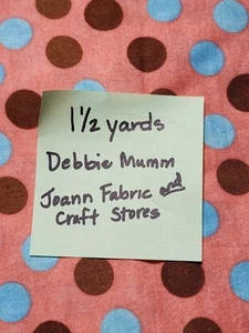 Orange With Muticolor Polka Dots Debbie Mumm Fabric 1 1/2 Yards - Picture 1 of 5