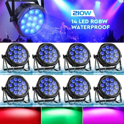 LED Par Lights IP67 Waterproof Stage Light,  Outdoor RGBW 4-In-1 Uplighting DMX - Image 1 of 4