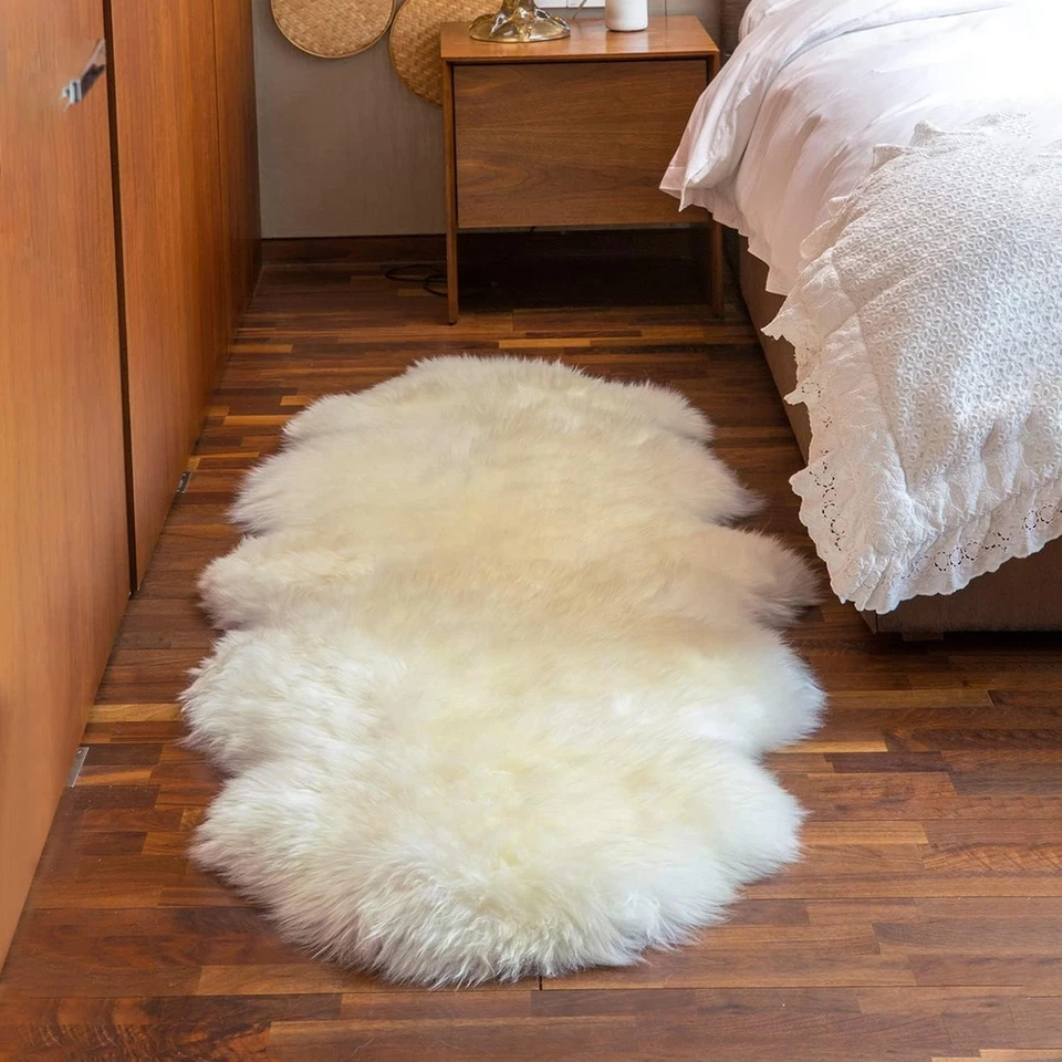 MH MYLUNE HOME Genuine Sheepskin Rug Zealand Luxury Sheepskin Carpet Nat...
