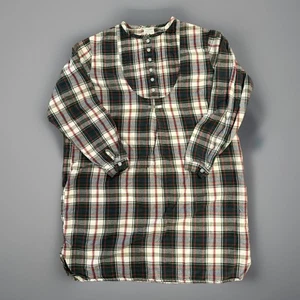 Chemise de nuit vintage cabernet flanelle M chemise de nuit à carreaux manches longues longueur genou - Photo 1/12