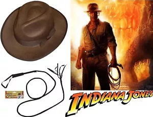 Indiana Jones Outfit Explorer Hut und Stierpeitsche Herren Kostüm Set Kostüm Kostüm UP - Bild 1 von 5