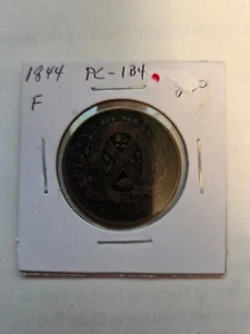 1844 Canada ½ Penny  - PC - 1B4 - Province of Canada - Bank of Montreal Coin - Picture 1 of 3