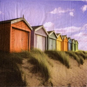 Serviettes en papier mer océan cabane de plage. Napkins beach cabin sea ocean - Picture 1 of 1