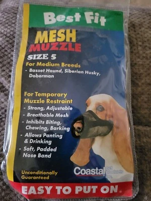 Hocico de malla fuerte Coastal Pet Best Fit para perros talla 5 para razas medianas - TOTALMENTE NUEVO  Foto 1 de 3