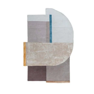 Hand-tufted Beige color area rug for bedroom living room wool Shaped rug 5x8 - Picture 1 of 4