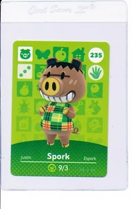 #235 Spork Animal Crossing Amiibo Card NEW! Nintendo Copy #235 235 - Picture 1 of 2