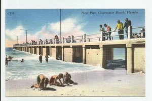 New Pier Clearwater Beach Florida Postcard Vintage Unused FL - Picture 1 of 2