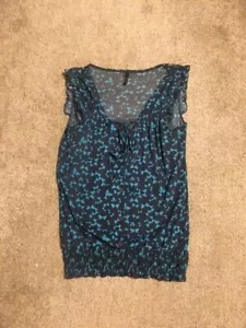 Blusa para mujer Maurices con estampado de mariposas--azul--talla S - Imagen 1 de 2