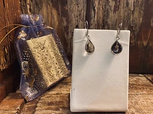 Rauchquarz oval Sterlingsilber Ohrhänger mit Hebelverschluss - Bild 1 von 9