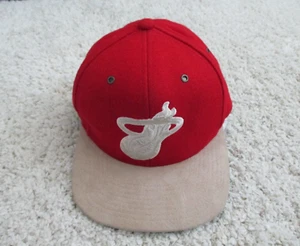 Miami Heat Hat Men's OSFA Red Wool Leather Strap Back Suede Bill Mitchell Ness - Picture 1 of 16