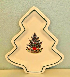 Plato o bandeja de árbol de Navidad vintage figurativa Pfaltzgraff 10,5 x 9 pulgadas - Imagen 1 de 4