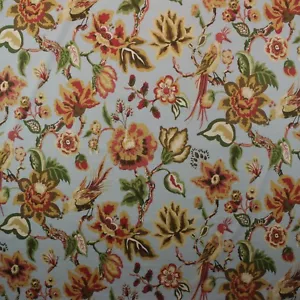 DURALEE CAVENDISH BLUE BIRD FLORAL COTTON CHINTZ DESIGNER FABRIC BY YARD 54"W - Picture 1 of 5