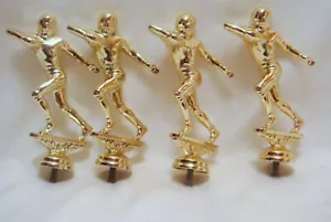 4 VINTAGE GOLD METAL FOOTBALL RUNNERS TROPHY FIGURES TOP TOPS TROPHY # 22 - Picture 1 of 4
