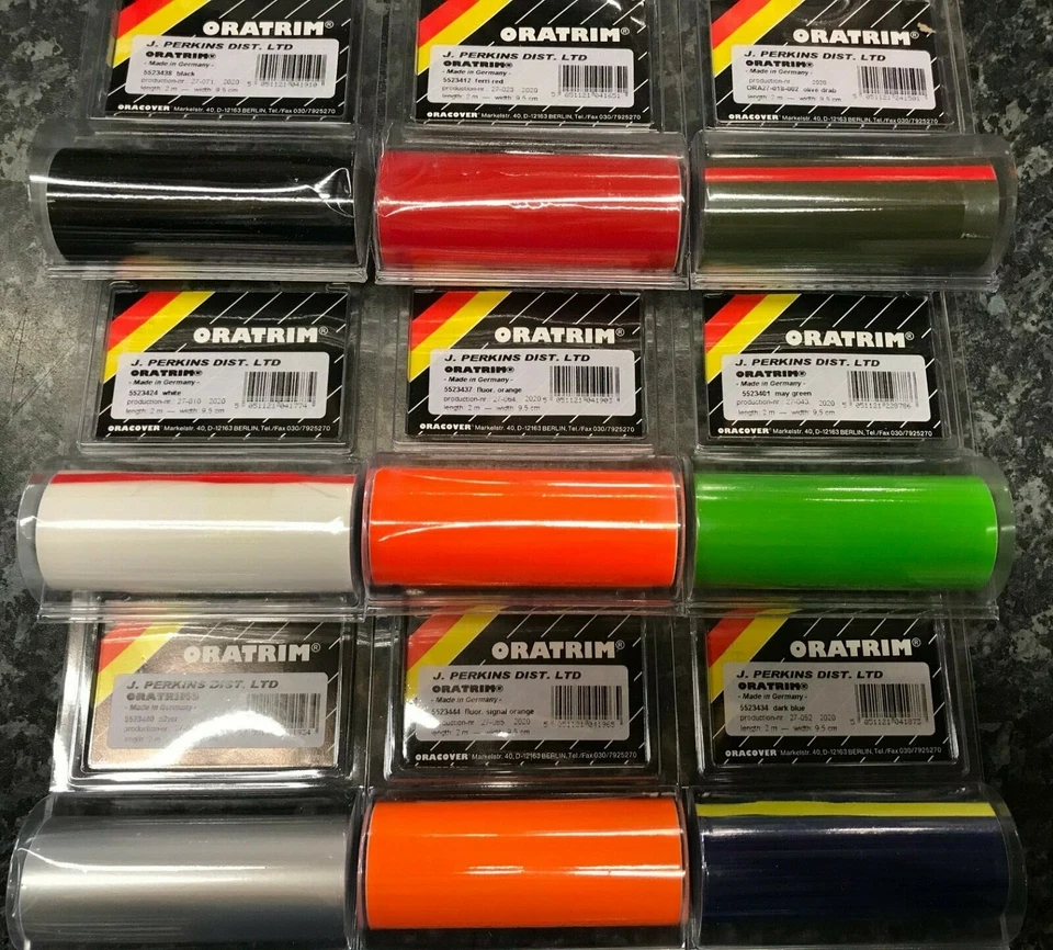 Oratrim By Oracover 2 Meter Rolls 9.5cm Wide. Various Colours Inc Flourescents.