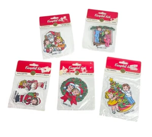 Lot of 5 NOS Vintage 1995 Christmas Campbell Kids Sew or Iron On Patches NEW - Picture 1 of 2