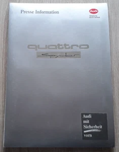 Audi Quattro Spyder Press Release Kit 1991 - TT R8 - Picture 1 of 15