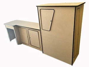 Renault Trafic Verkehr Wohnmobil Wohnmobil Kücheneinheit Pod LWB Kühlschrank MDF2 - Bild 1 von 7