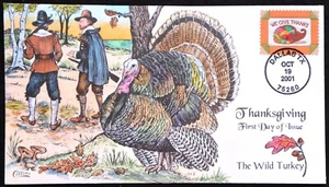 U.S. Usado #3546 34c Acción de Gracias 2001 Collins Primer Día Cubierta (FDC) - Imagen 1 de 1