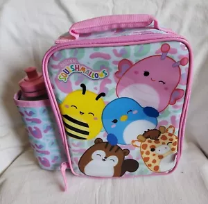 Original Squishmallows Kids Printed Lunch Box Cooler Bag & Drink Bottle Set New - Picture 1 of 6