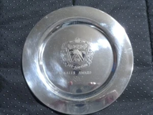 Premio vendite club Ford 300-500 1962 vintage WMA Rogers 6 pollici Placca argento - Foto 1 di 2