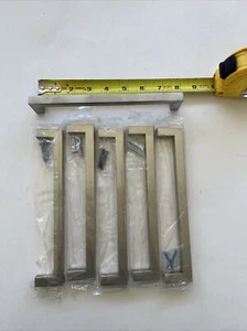 6 Stück 7-1/2" Loch Mitte Lange Schrankgriffe Quadrat Satin Nickel - Bild 1 von 3