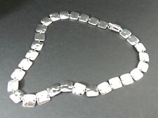 Signed Tateossian London 925 Sterling Silver Square Link Toggle Necklace