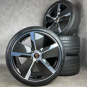 Original Porsche Taycan 21" Exclusive Felgen Sommerräder TOP 9J1601025AF CARBON - Bild 1 von 11