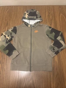 Nike Camouflage Full Zip Up Hoodie Sweater Sweatshirt Kids/Youth Size Large - Picture 1 of 8