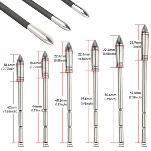 12X Broadhead Insert Arrowhead 80-120gr Archery ID3.2mm Points Field Arrows Hunt - Picture 1 of 18