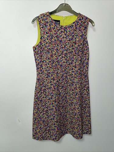 Boutique Moschino abito multicolore senza maniche foderato UK 10 USA 8