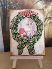 Shabby chic canvas Christmas vintage picture, vintage style  canvas, handmade