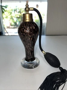 Mag Parfums Tall Glittery Brown Glass Atomizer Perfume Bottle Art Glass - Picture 1 of 12