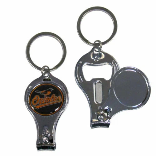 MLB BALTIMORE ORIOLES KEY CHAIN 3 IN 1 NAIL CLIPPERS BOTTLE OPENER KEY CHAIN NEW - Image 1 of 1