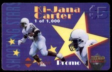 1995 Signature Rookies Auto-Phonex Phone Card Promos $5 Ki-Jana Carter /1000 #3