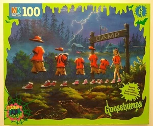 GOOSEBUMPS MB 100 Piece Puzzle GHOST CAMP #45 Complete Rare 1996 VIntage 12.5x15 - Picture 1 of 8