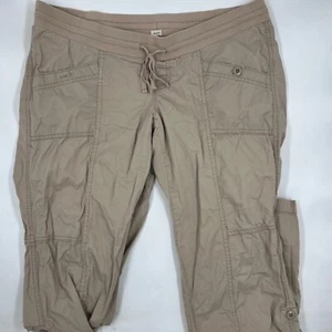 Old Navy Womens Maternity Cargo Pants Straight Leg Size M Beige Tan Casual - Picture 1 of 9